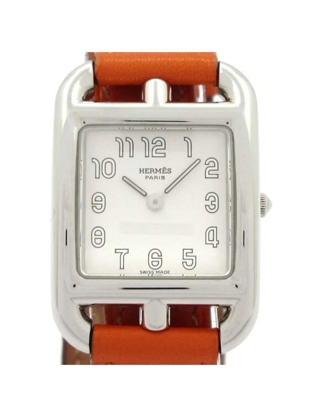 Hermes Watch Cape Cod Double Tour CC 1.210 SS Roll Leather Strap I White